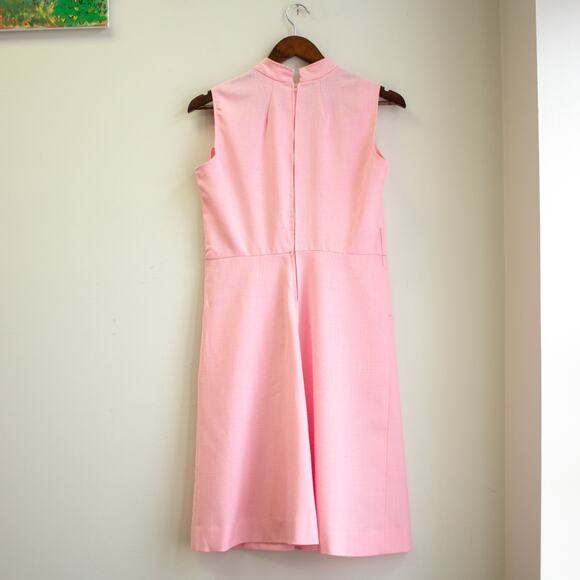 Vintage 80s  Pink Sleeveless Dress Size Medium - Picture 4 of 8